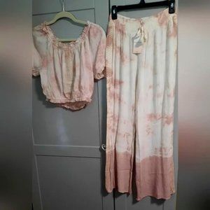 NWT Kiwi + Punch Miami Pink Rose Tie Dye 2 Piece Set size L